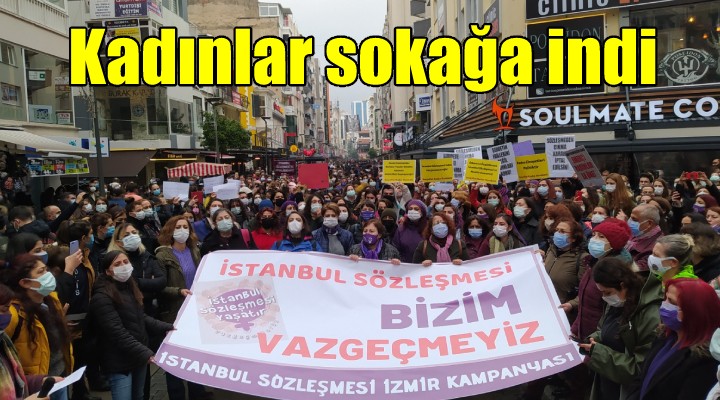 İzmir de İstanbul Sözleşmesi protestosu