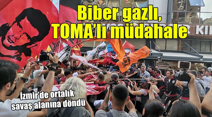 İzmir de Suruç eylemine biber gazlı, TOMA lı polis müdahalesi: 19 kişi gözaltına alındı