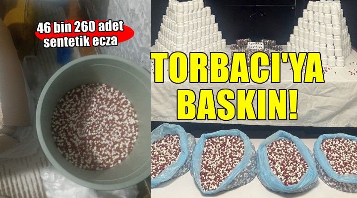 İzmir de  Torbacı  baskını... Çöp kovasında 46 bin 260 adet sentetik ecza maddesi ele geçirildi!