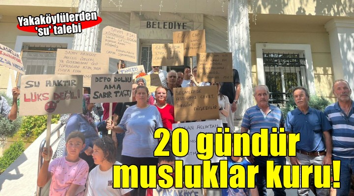 İzmir de Yakaköy Mahallesi sakinlerinden  su  eylemi