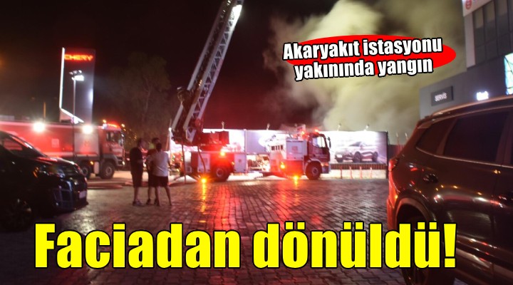 İzmir de akaryakıt istasyonu yakınında yangın!