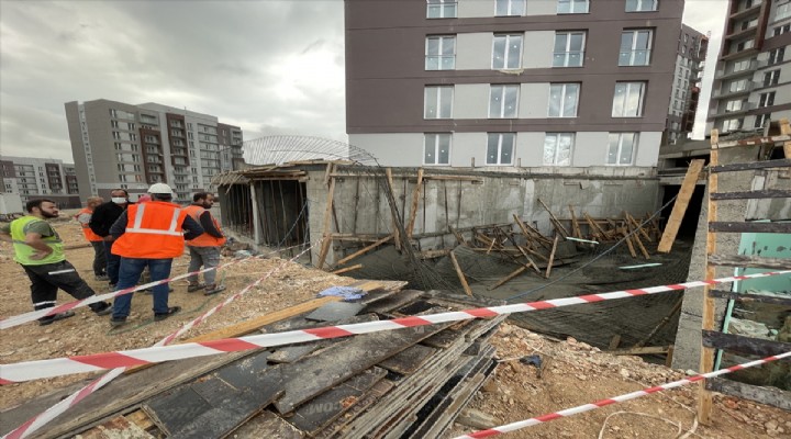 İzmir de beton kalıbının çökmesi sonucu bir inşaat işçisi yaralandı