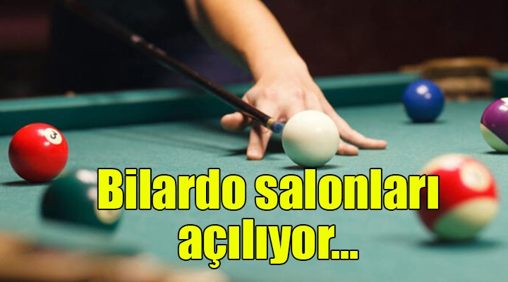 İzmir de bilardo salonları açılıyor