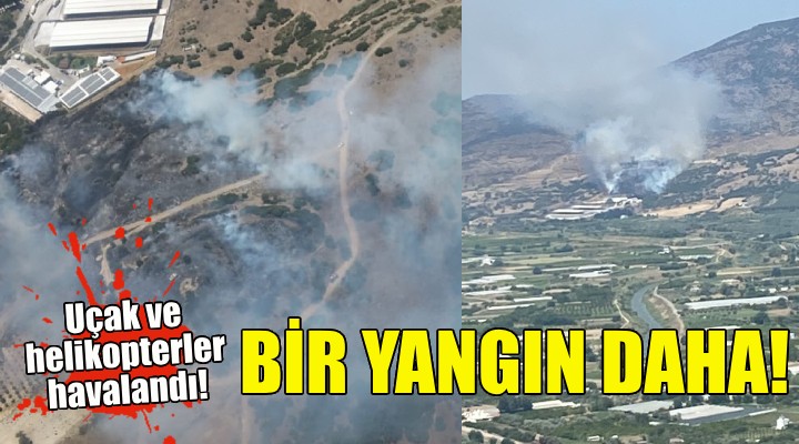 İzmir de bir yangın daha... Uçak ve helikopterler havalandı!