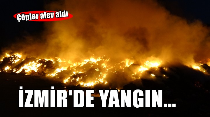 İzmir de boş arsadaki çöpler yandı!