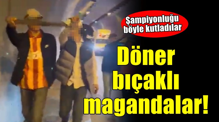 İzmir de döner bıçaklı şampiyonluk kutlaması!