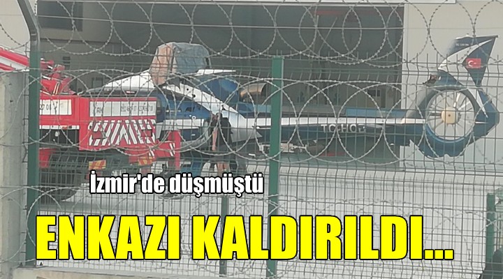 İzmir de düşen helikopterin enkazı kaldırıldı!