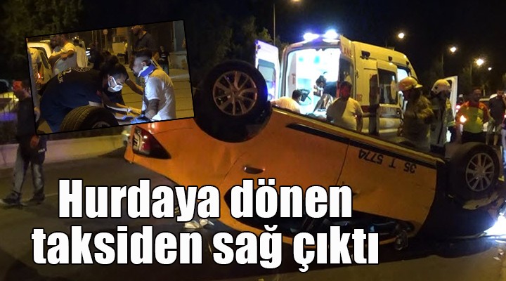 İzmir de feci kaza... Beton bariyere çarpıp takla attı!