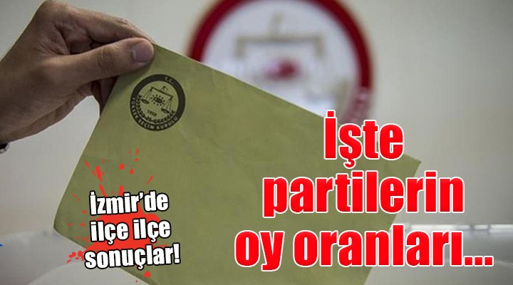 İzmir de ilçe ilçe milletvekili seçimleri sonuçları...