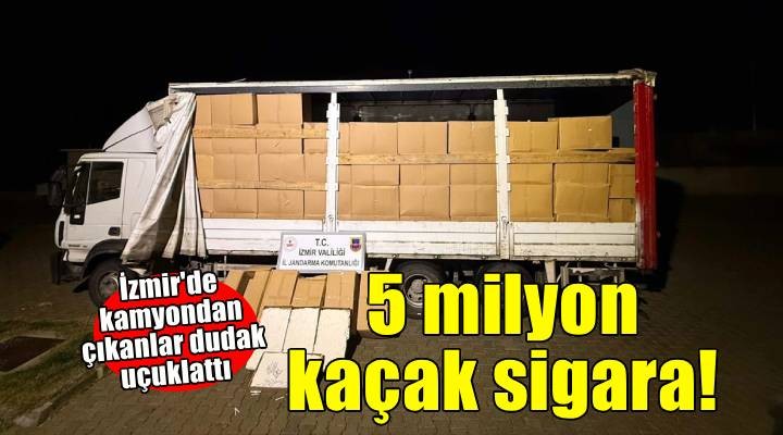 İzmir'de kamyonda 5 milyon bandrolsüz sigara ele geçirildi