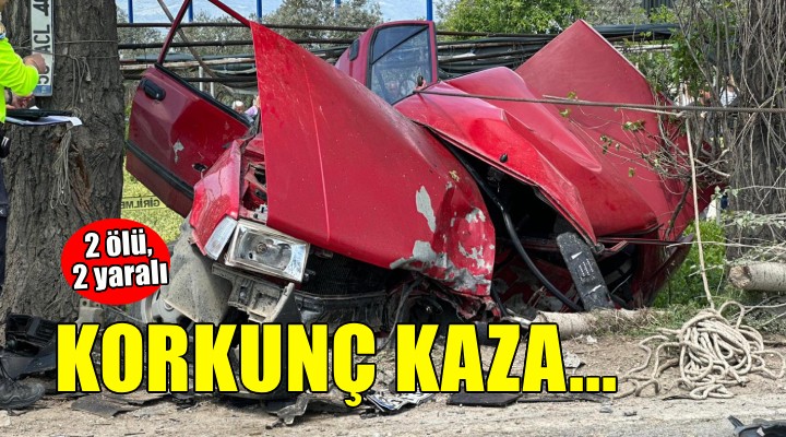 İzmir de korkunç kaza... 2 ölü, 2 yaralı!