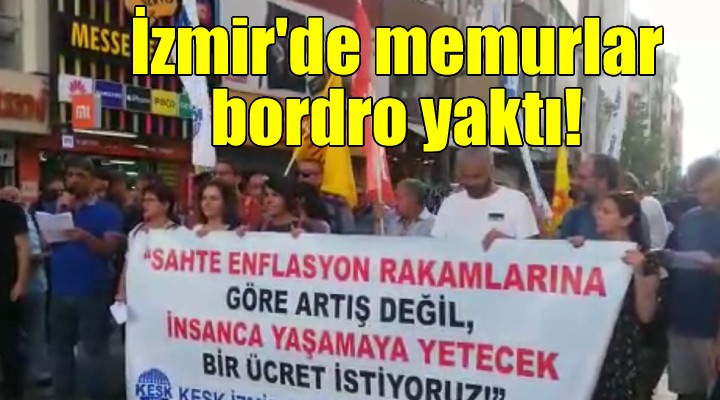 İzmir de memurlar bordro yaktı!