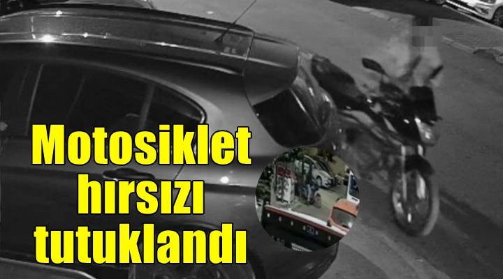 İzmir de motosiklet hırsızlığı kamerada; 1 tutuklama