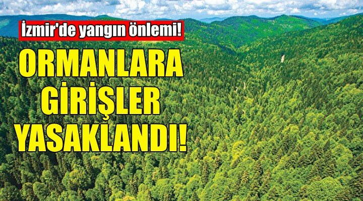 İzmir de ormanlara girişler yasaklandı!