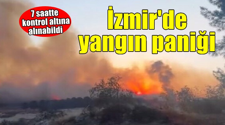 İzmir de otluk yangını... 7 saatte kontrol altına alınabildi!