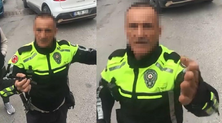 İzmir de polis denetiminde kimlik vermeyen sürücüye ceza