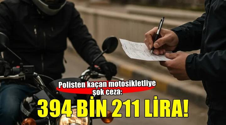 İzmir'de polisten kaçan motosiklet sürücüsüne 394 bin 211 lira ceza