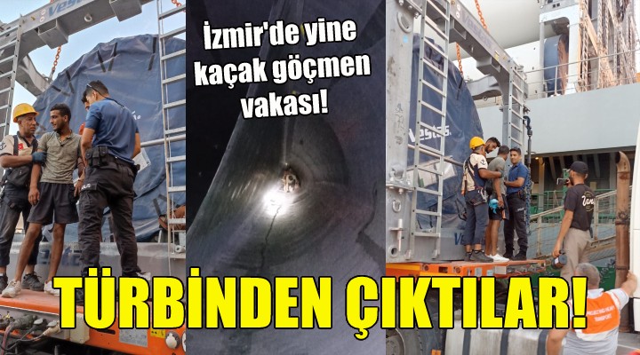 İzmir de rüzgar türbininden Suriyeliler çıktı!