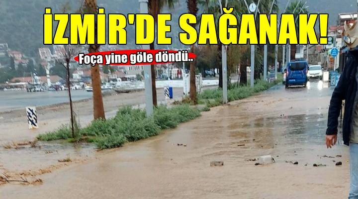 İzmir de sağanak etkili oldu!