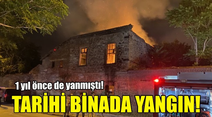 İzmir de tarihi binada yangın!