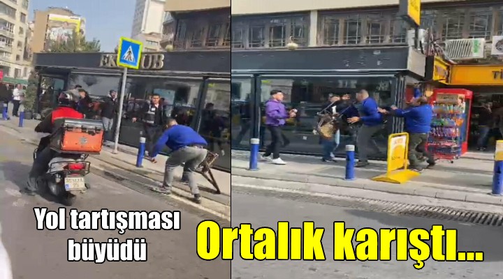 İzmir de trafikteki yol verme kavgası kamerada
