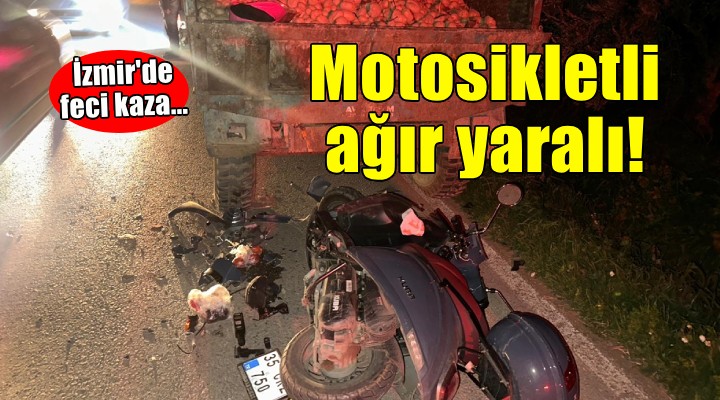 İzmir de traktöre çarpan motosikletin sürücüsü ağır yaralandı