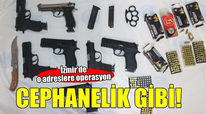 İzmir de üç adrese eş zamanlı operasyon...