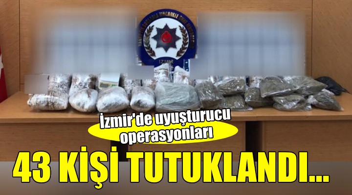 İzmir de uyuşturucu operasyonları: 43 kişi tutuklandı!