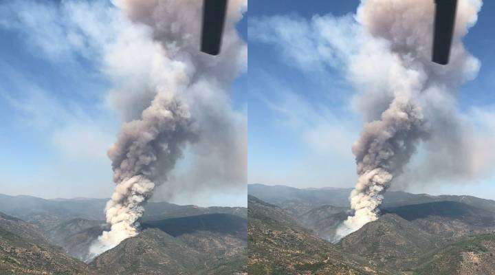 İzmir de yangın... Gökyüzünü dumanlar kapladı