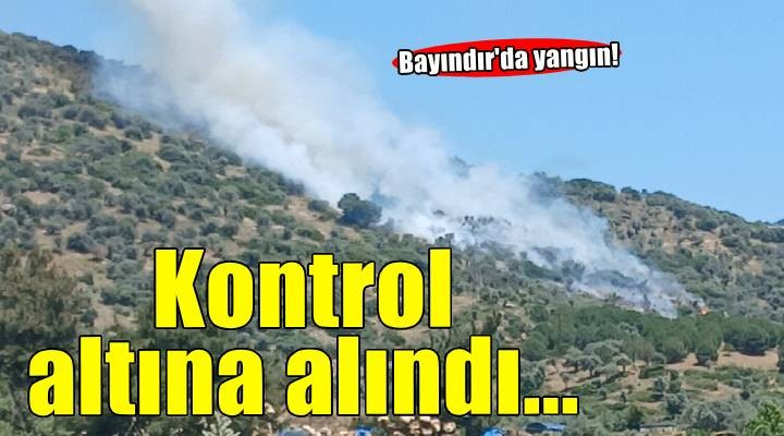 İzmir de zeytinlik ve makilik alanda çıkan yangın kontrol altında