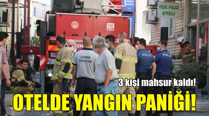 İzmir deki otelde yangın paniği!