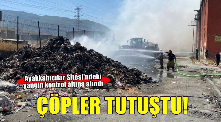 İzmir deki Ayakkabıcılar Sitesi’nde çöp yangını