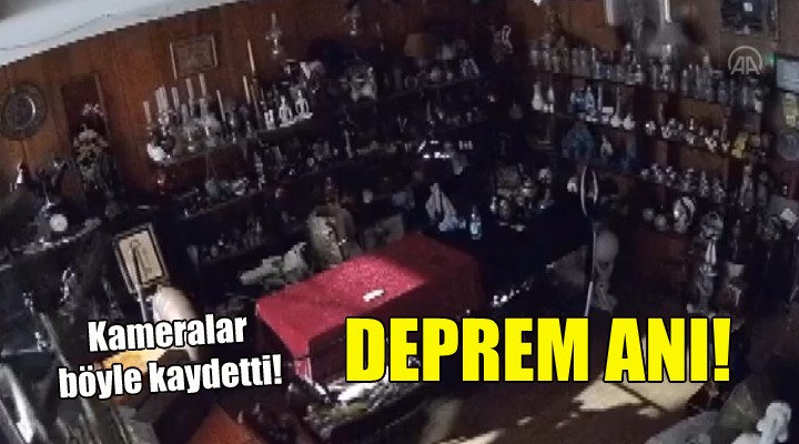 İzmir deki deprem anı kamerlar tarafından böyle kaydedildi!