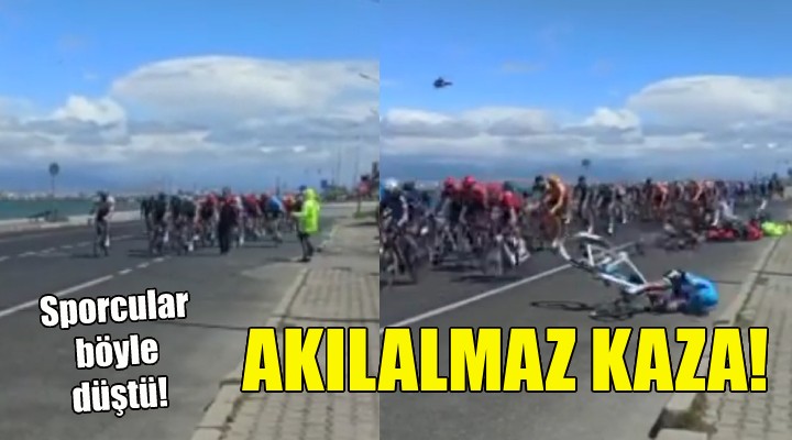 İzmir deki yarışmada akılalmaz kaza!