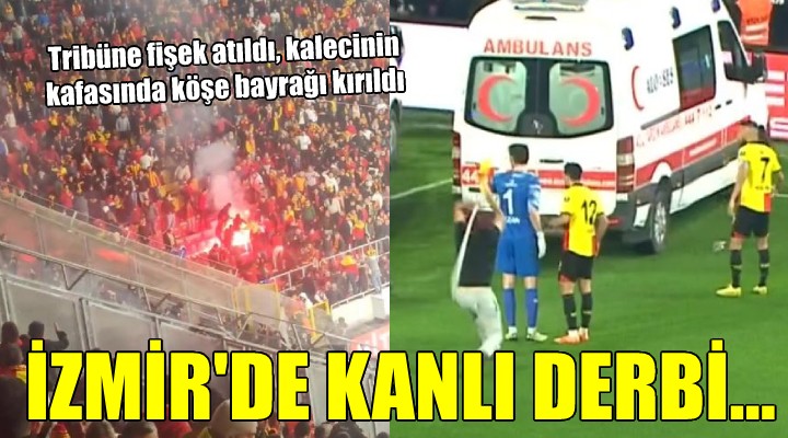 İzmir de kanlı derbi... Altay kalecisi Ozan ve bir taraftar yaralandı!