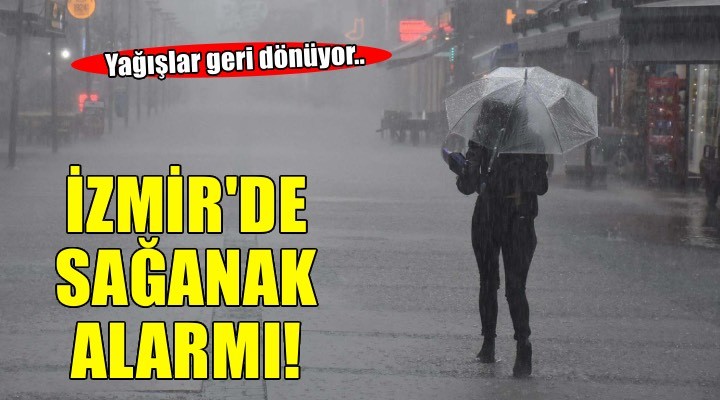 İzmir için 'sağanak' uyarısı