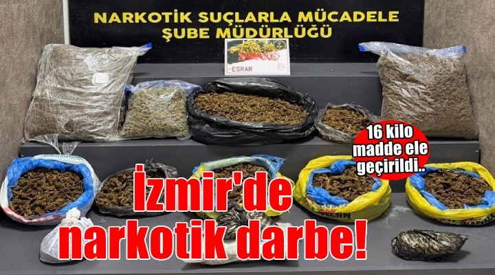 İzmir’de 16,5 kilo skunk ele geçirildi