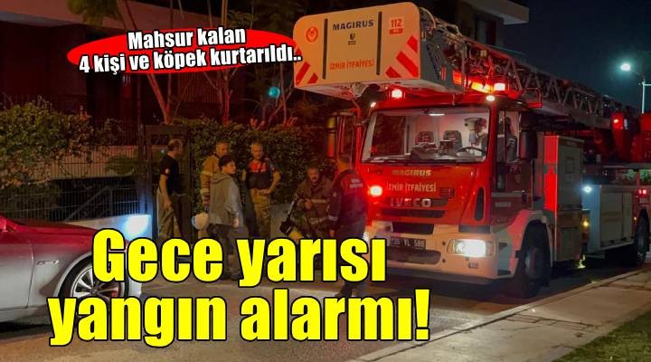 İzmir’de apartman dairesinde yangın! Mahsur kalan 4 kişi ile 1 köpek kurtarıldı