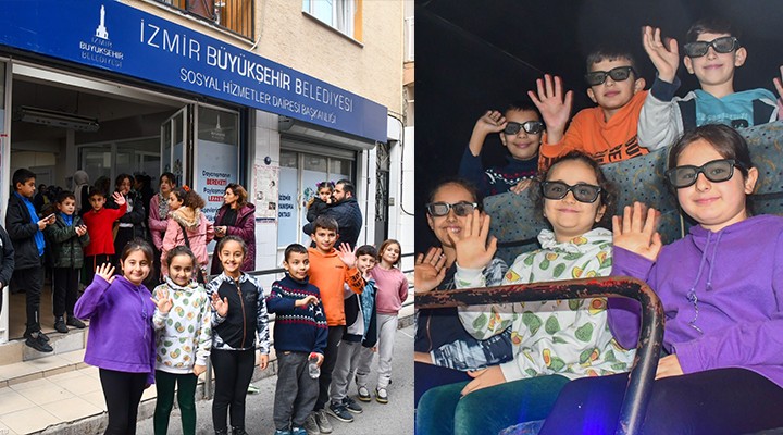 İzmir’de çocuklar 12D sinema keyfi yaşıyor
