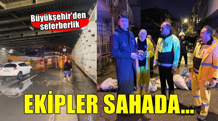 İzmir’de ekipler gece boyunca sahada