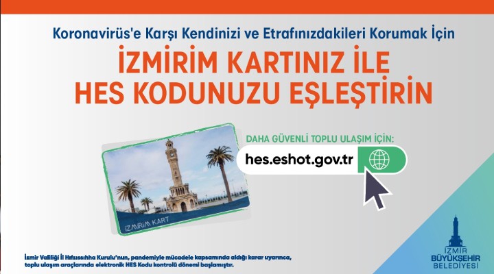 İzmirim Kart-HES Kodu eşleştirmesi uyarısı