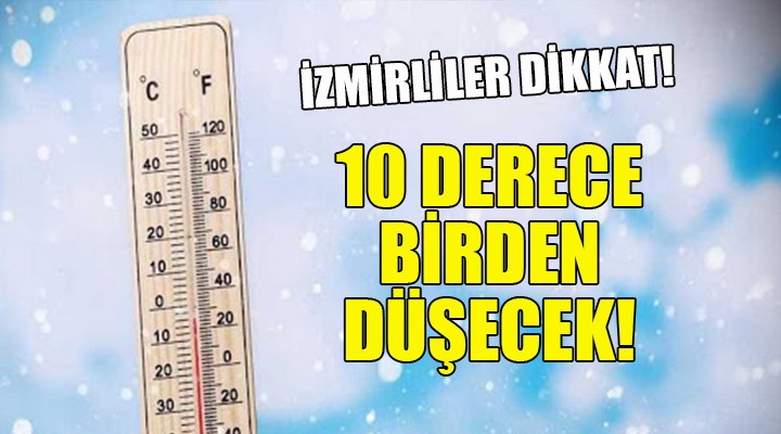 İzmirliler dikkat! 10 derece birden düşecek…