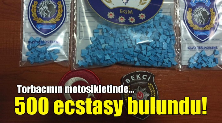 Kaçan torbacının motosikletinde 500 ecstasy hap bulundu!