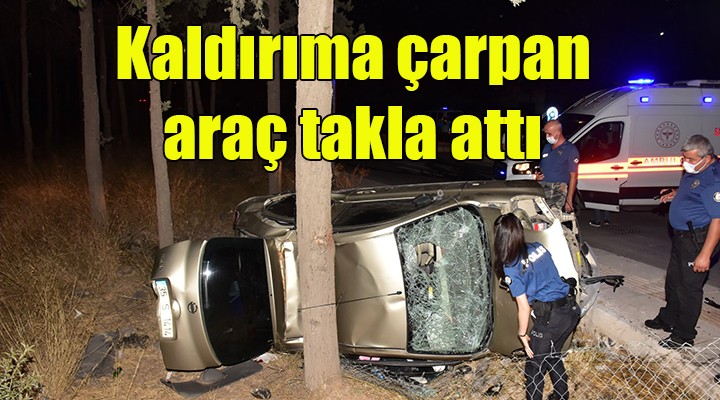 Kaldırıma çarpan otomobil şarampole devrildi: 4 yaralı