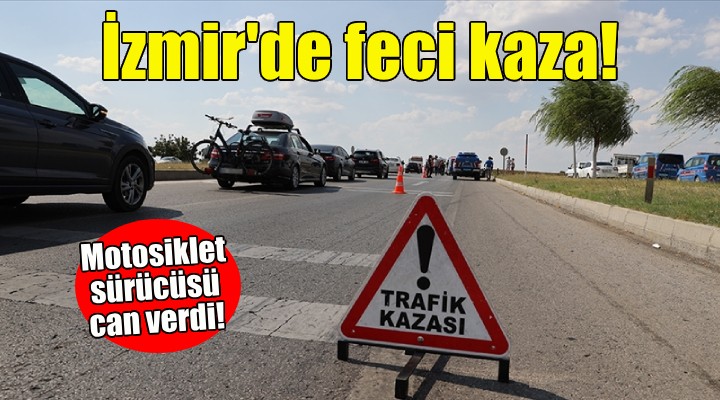 Kamyona çarpan motosiklet sürücüsü can verdi!