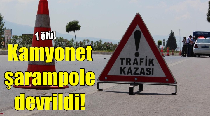 Kamyonet şarampole devrildi!