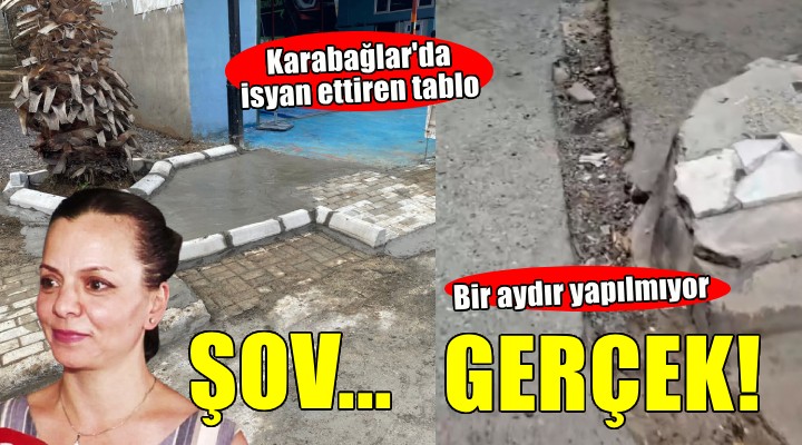 Karabağlar da bozuk yol isyanı...
