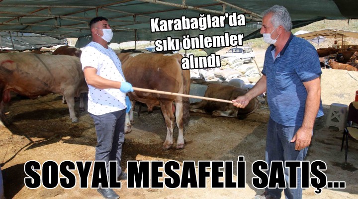 Karabağlar’da sosyal mesafeli satış