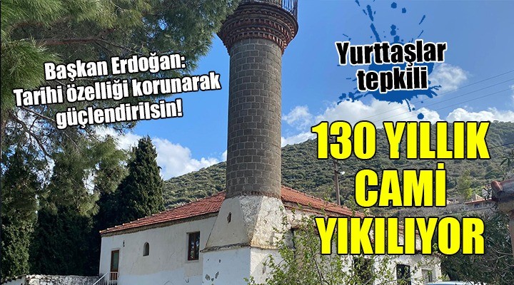 Karaburun da 130 yıllık cami yıkılıyor