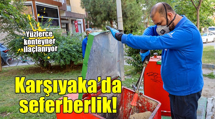 Karşıyaka da çöp konteynerleri ilaçlanıyor...